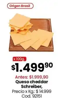 Coto Origen - queso cheddar oferta