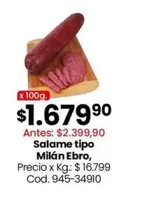 Coto Salame tipo milán ebro, cod. 945-34910 oferta