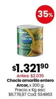 Arcor - choclo amarillo entero