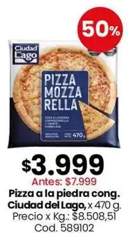 Coto Ciudad del lago - pizza a la piedra con mozzarella oferta