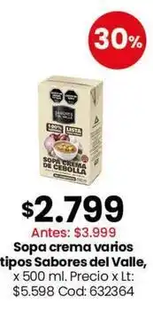 Coto Sabores del valle - sopa crema varios tipos oferta