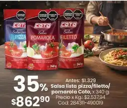 Coto Coto - salsa lista pizza/filetto/pomarola oferta