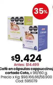 Coto Coto - café en cápsulas cappuccino/cortado oferta