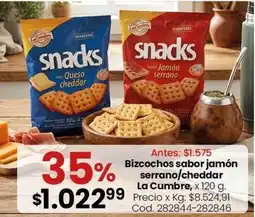Coto La cumbre - bizcochos sabor jamón serrano/cheddar oferta