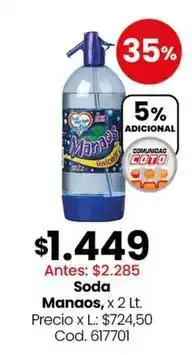 Coto Manaos - soda oferta