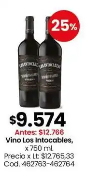 Coto Los intocables - vino los intocables, x 750 ml. cod. 462763-462764 oferta