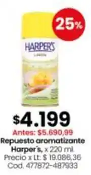 Coto Harper's - repuesto aromatizante oferta