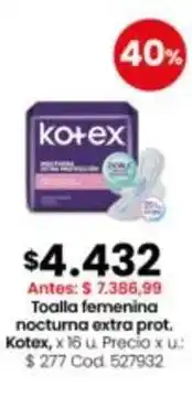 Coto Kotex - toalla femenina nocturna extra prot oferta