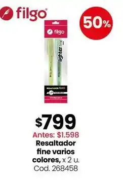 Coto Resaltador fine varios colores, x 2 u. cod. 268458 oferta