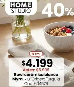 Coto Origen - bowl cerámica blanco myra, x u. : turquía cod. 604576 oferta