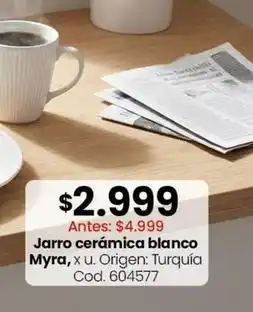 Coto Origen - jarro cerámica blanco cod. 604577 oferta