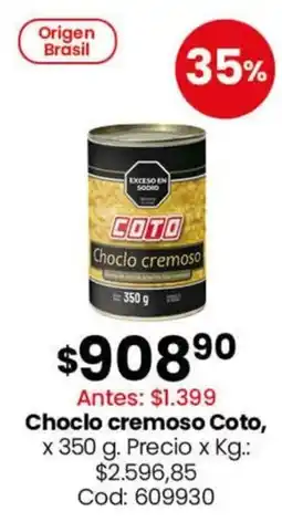 Coto Coto choclo cremoso oferta