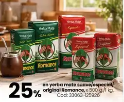 Coto Romance yerba mate suave/especial/original oferta
