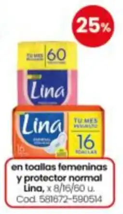 Coto Lina toallas femeninas y protector normal oferta