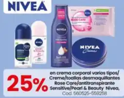 Coto Nivea en crema corporal varios tipos oferta