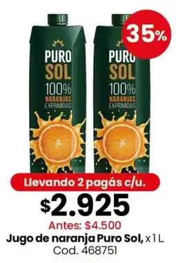 Coto Puro sol jugo de naranja oferta