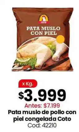 Coto Coto pata muslo de pollo con piel congelada oferta
