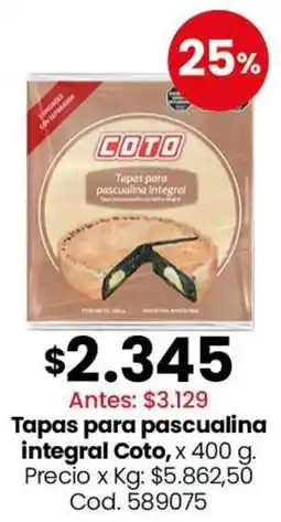 Coto Coto tapas para pascualina integral oferta