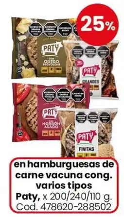Coto Paty en hamburguesas de carne vacuna cong. oferta