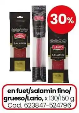 Coto Lario fuet/salamin fino/grueso oferta