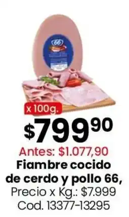 Coto 66 fiambre cocido de cerdo y pollo oferta