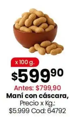 Coto Maní con cáscara oferta