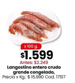 Coto Langostino entero crudo grande congelado oferta