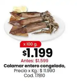Coto Calamar entero congelado oferta