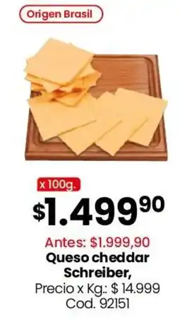 Coto Schreiber queso cheddar oferta