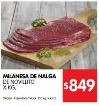 Disco Milanesa de nalga de novillito x kg oferta