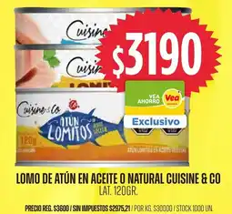 Supermercados Vea Cuisine & Co lomo de atún en aceite o natural oferta