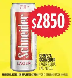 Supermercados Vea Schneider cerveza lager rubia oferta