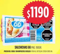 Supermercados Vea Salchichas 66 oferta