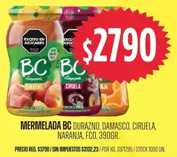 Supermercados Vea Mermelada bc durazno, damasco, ciruela, naranja, fco. oferta