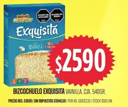 Supermercados Vea Exquisita bizcochuelo vainilla oferta