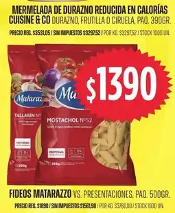 Supermercados Vea Matarazzo fideos mostachol n°52 oferta