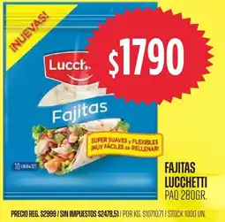Supermercados Vea Lucchetti fajitas oferta