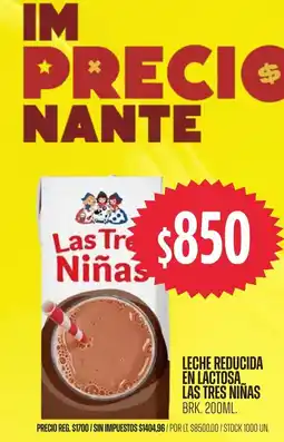 Supermercados Vea Las tres niñas leche reducida en lactosa oferta