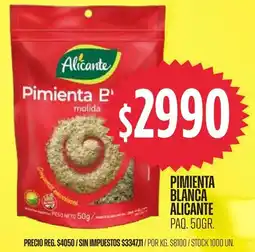 Supermercados Vea Alicante pimienta blanca molida oferta
