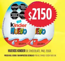 Supermercados Vea Kinder huevos de chocolate oferta
