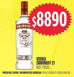 Supermercados Vea Smirnoff vodka 21 oferta