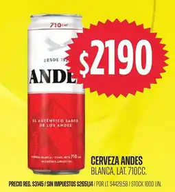 Supermercados Vea Cerveza andes blanca oferta