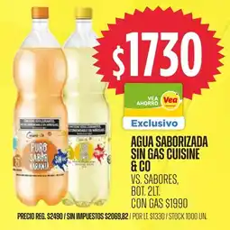 Supermercados Vea Vea agua saborizada sin gas cuisine & co oferta