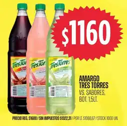 Supermercados Vea Tres torres amargo vs. sabores oferta
