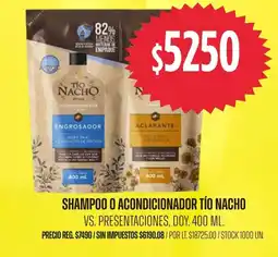 Supermercados Vea Tío nacho shampoo o acondicionador oferta
