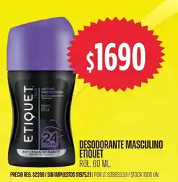 Supermercados Vea Etiquet desodorante masculino oferta