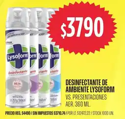 Supermercados Vea Lysoform desinfectante de ambiente oferta