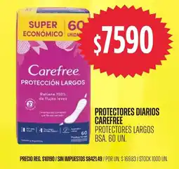 Supermercados Vea Carefree protectores diarios protectores largos oferta
