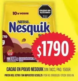 Supermercados Vea Nestle cacao en polvo nesquik oferta