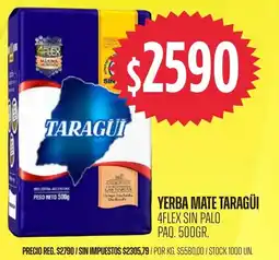 Supermercados Vea Taragui yerba mate 4flex sin palo oferta